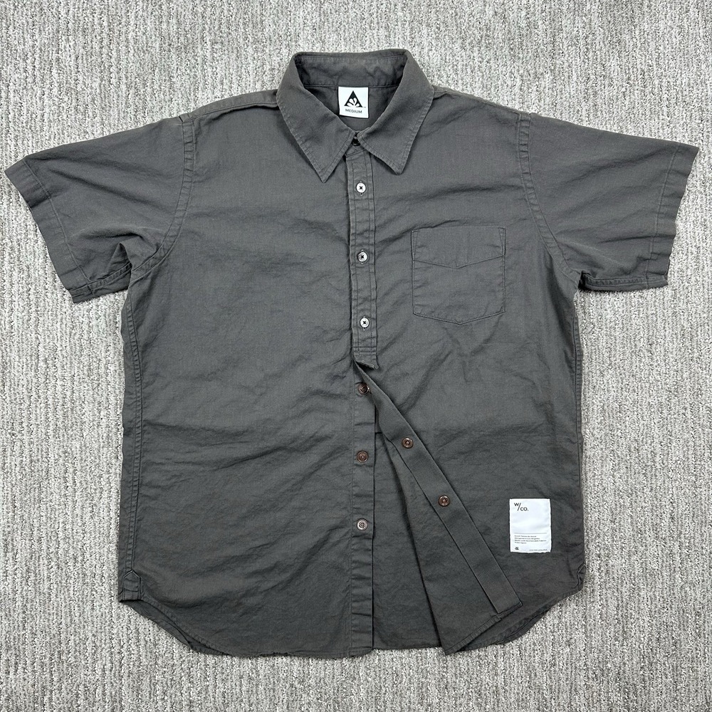 Wasted Collective Gray Button Down S / S Good Times Do Good Size M Made Japan